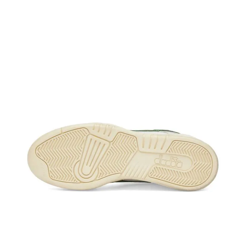 Diadora Heritage Anti Slip Wear Resistant Low Top Casual Shoes Unisex White Green-4