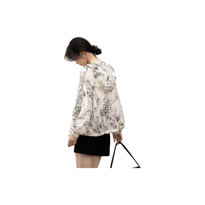 XWI SS24 Jackets & Coats Women's Beige With Black Floral-1