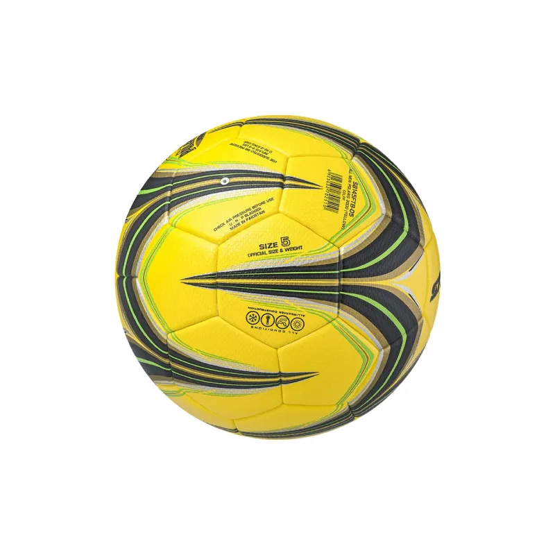 Star Size 5 Ball Soccer PU Seamless Thermal-bonding Unisex Yellow Black-5
