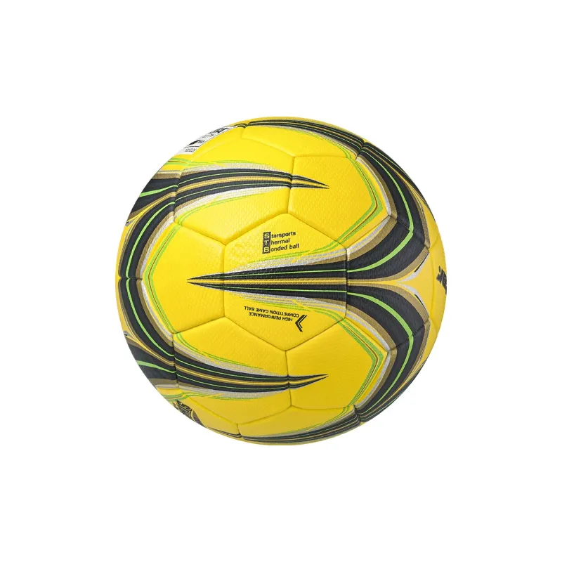 Star Size 5 Ball Soccer PU Seamless Thermal-bonding Unisex Yellow Black-3