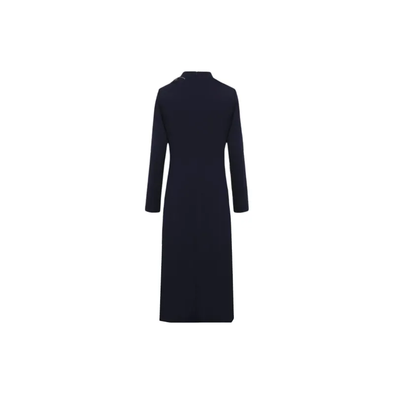 BBLLUUEE Long Sleeved Dress Women's Ink Blue-1