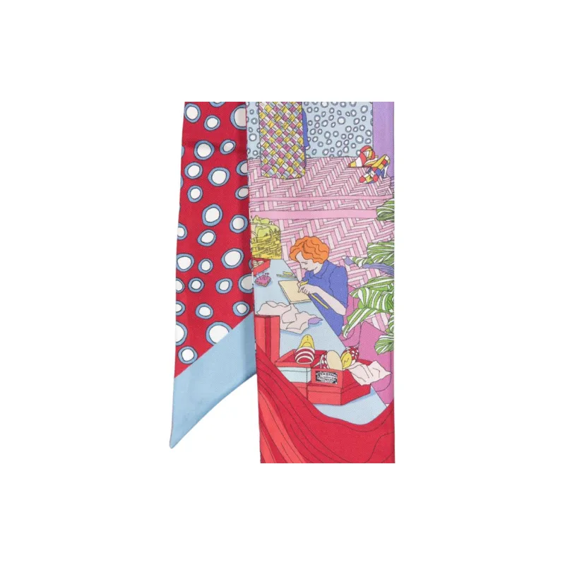 Ferragamo Oggetti-print Silk Bandeau Scarf-2