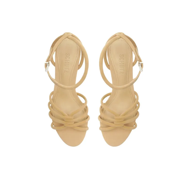 Schutz Rachel Strap Sandals 5.8cm Women's Beige-4