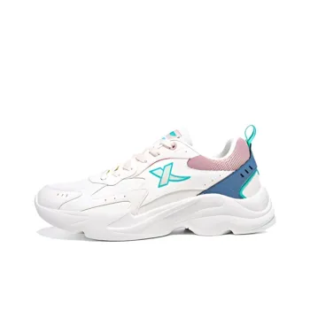 XTEP Slip Resistant Water Resistant Low Top Casual Shoes Women's White Green