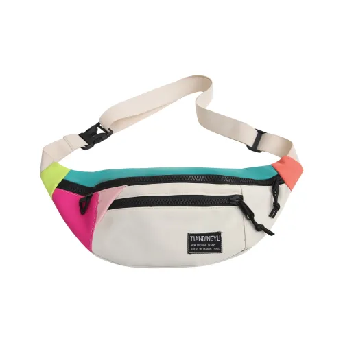 BAODIDAISHU Nylon Sling Bags Crossbody Bags Regular Unisex White Multicolor/Pure Black/Black Multicolor