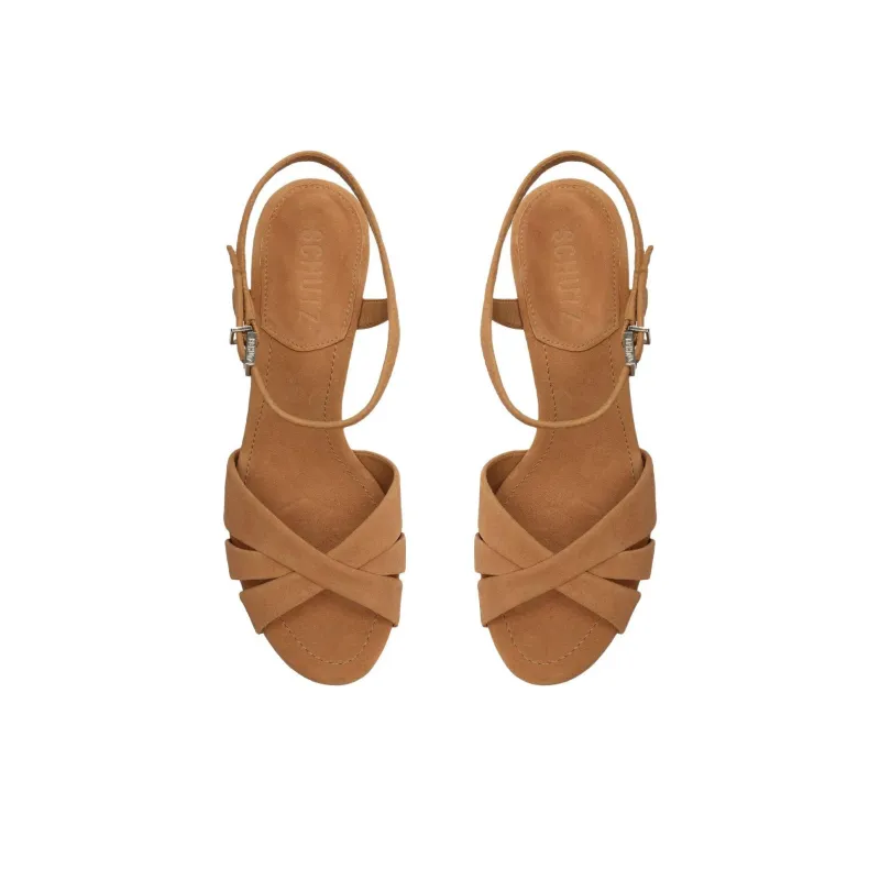 Schutz Keefa Strap Sandals 14.3cm Women's Brown-4