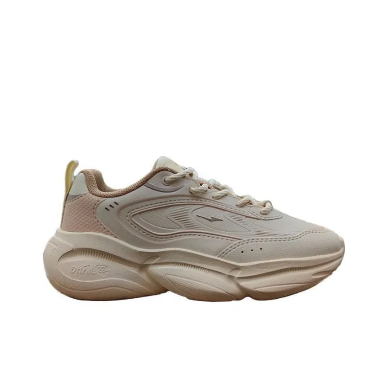 Erke Shock Absorbers Low Top Long Distance Running Shoes Women's White Pink-1
