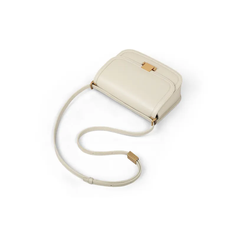 MILLIE'S Cow Leather With Synthetic Leather Underarm Shoulder Bag, Crossbody Bag Regular Women's Ecru-5
