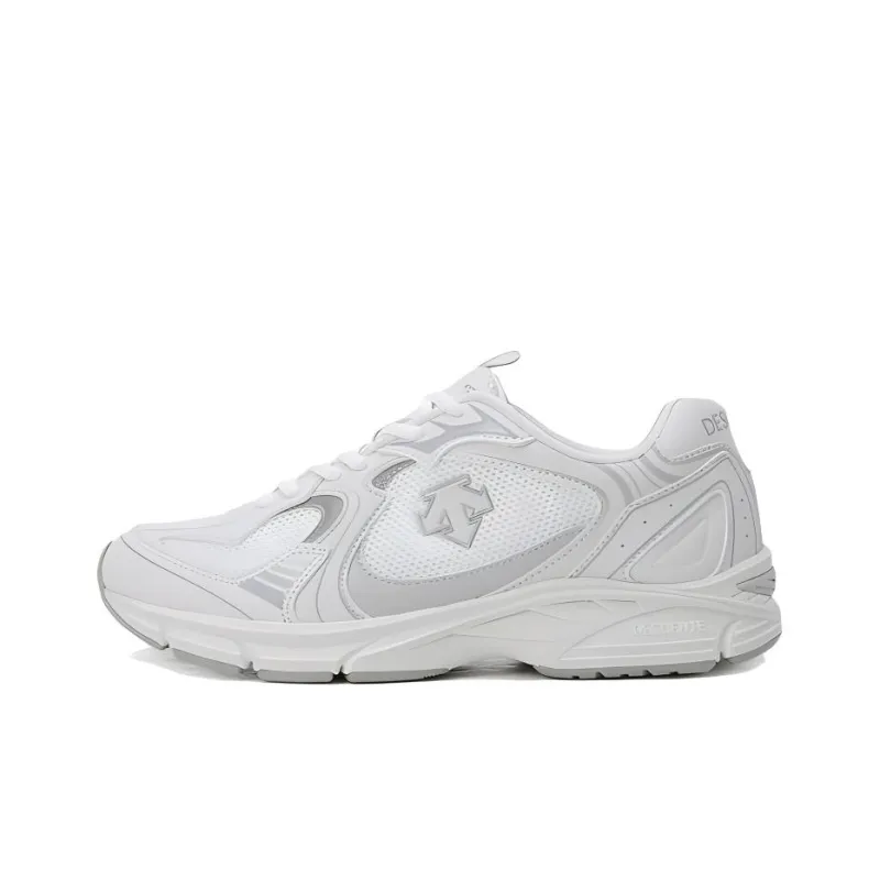 DESCENTE RUNNING Anti Slip Wear Resistant Low Top Running Shoes Unisex White-0