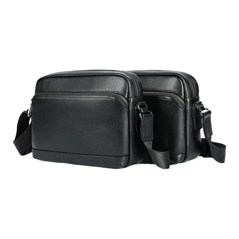 DOSRFINI Genuine Leather Crossbody Bag Regular Men's Black-1