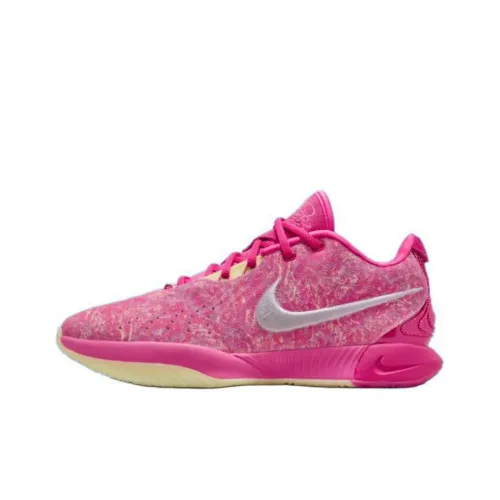 Nike Lebron 21 Basketball Shoes Men Low-Top Pink/Beige/Silver