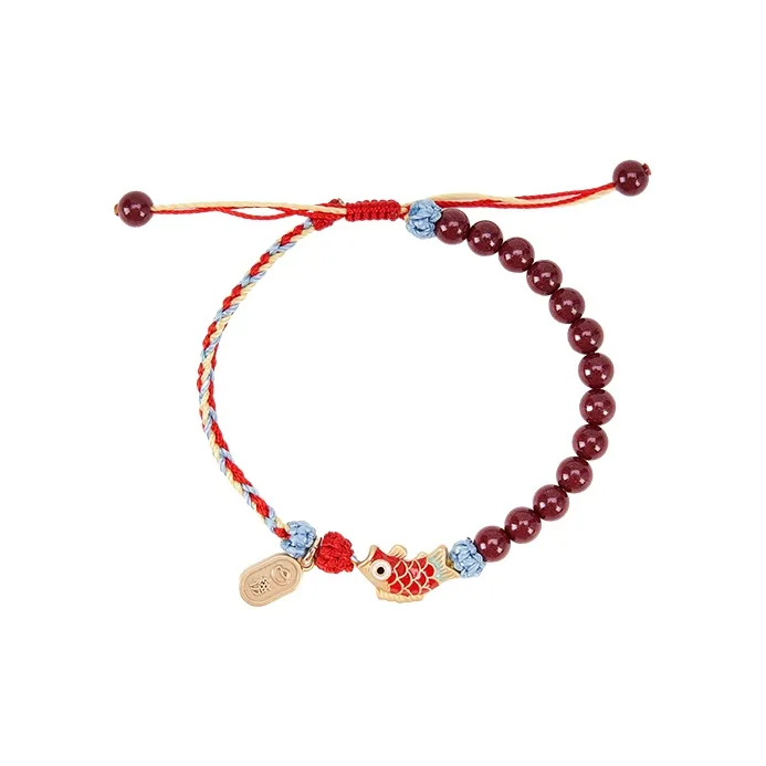The British Museum Cinnabar Jade Bracelet With Cord Unisex-0