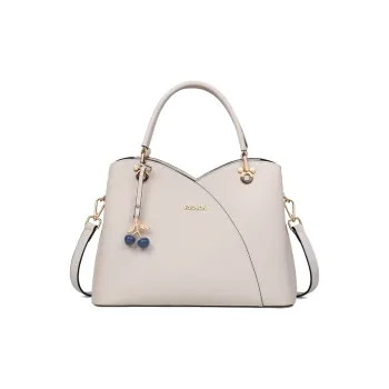 Kevin Cohen Cow Leather With Synthetic Leather Handbag, Shoulder Bag, Crossbody Bag Regular Women's Greige