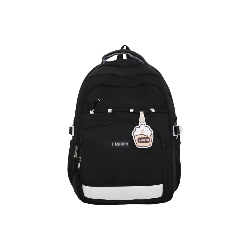MOK Nylon Backpack Unisex Gray/Black/Green/Blue/Pink-1