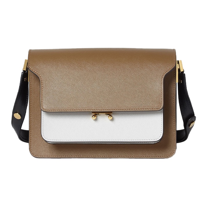 ショルダーバッグ・ポシェット MARNI Trunk Grained Leather Bag Marni East/West Trunk Crossbody Bag | Red | FARFETCH JO