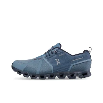 On Waterproof Cushioned Wear Resistant Waterproof And Breathable Low Top Casual Shoes Men's Metallic Gray Navy Blue