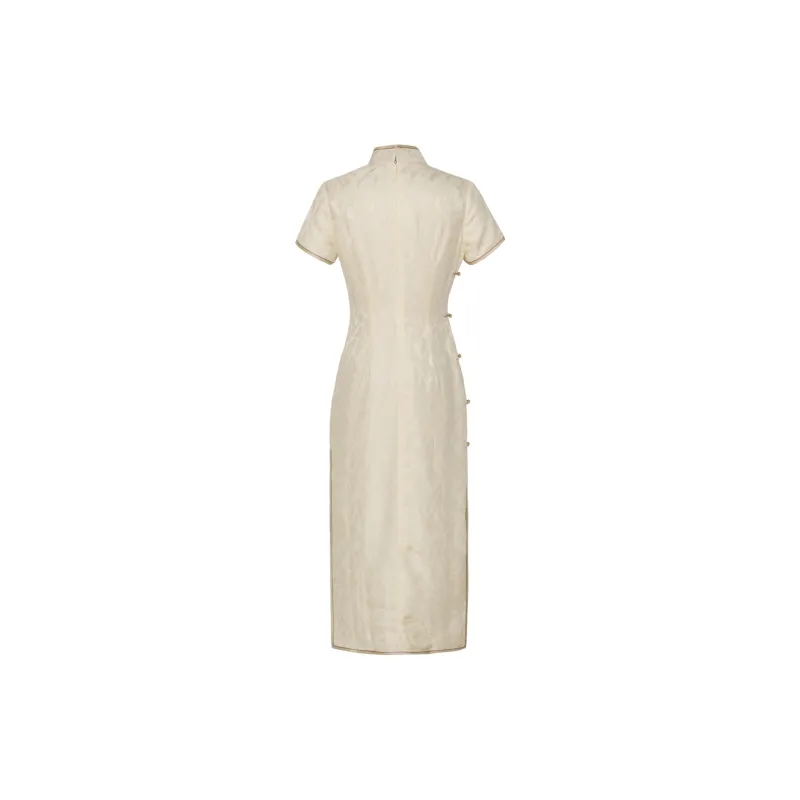 Clothes Cut By Time Cheongsam Women's Apricot-1