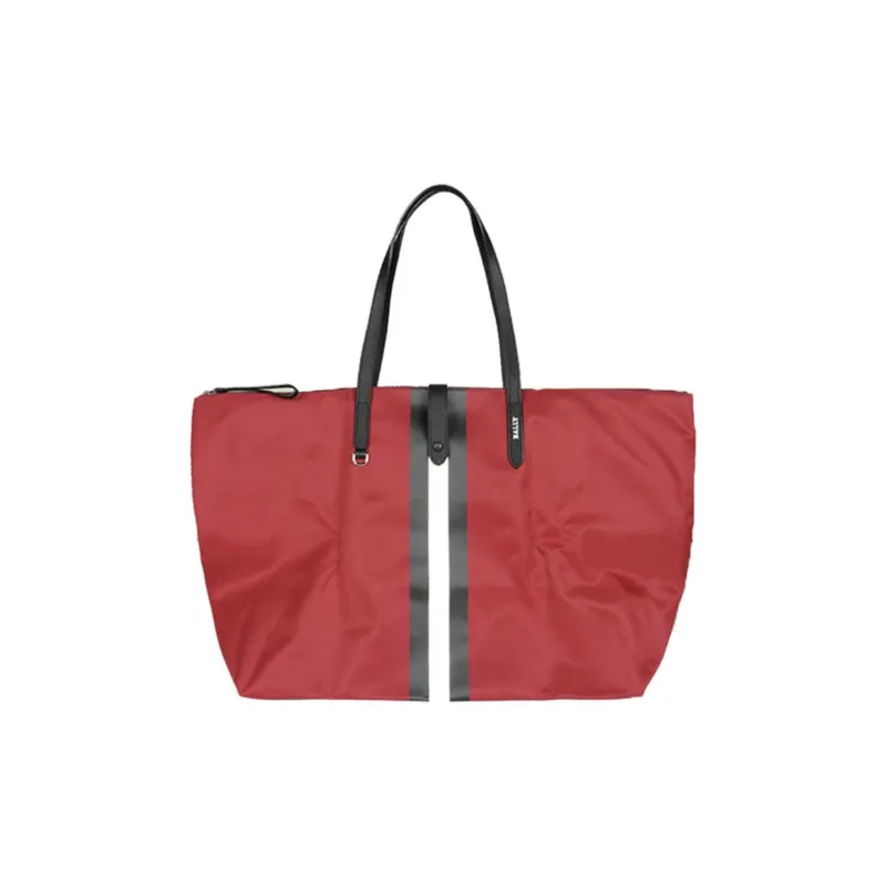 BALLY Nylon With Leather One Shoulder Handbag, Travel Bag Women's Red-2