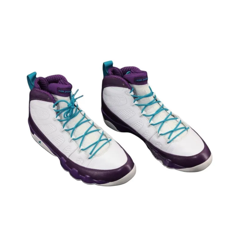 Jordan Air Jordan 9 Cushioning Anti-Slip And Wear-Resistant High-Top Vintage Basketball Shoes Men's White Purple-2