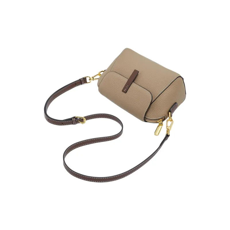 Marino Orlandi Top Grain Cow Leather Lightweight Shoulder Bag Crossbody Bag Regular Women's Gray/Black-3
