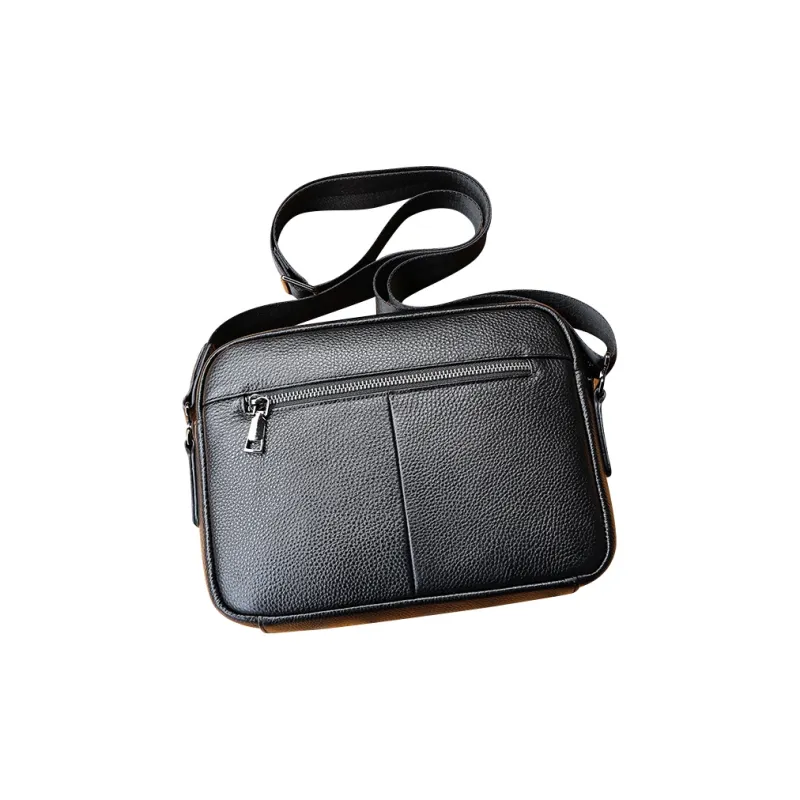 DOSRFINI Genuine Leather Crossbody Bag Regular Men's Black-7