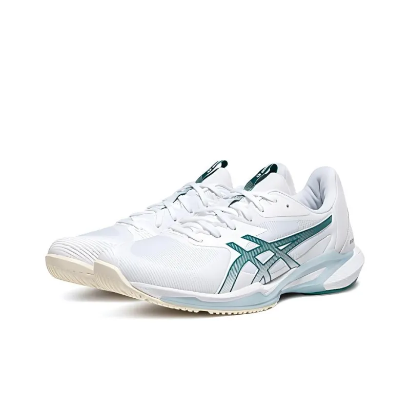 Asics Solution Speed FF 3 Slip Resistant Low Top Tennis Shoes Men's White Green-1
