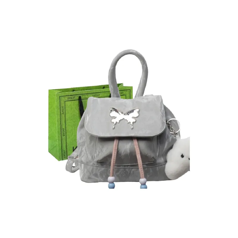 KARUISHA PU Carry Backpack Women's Pink/Silver/Black/Blue-4