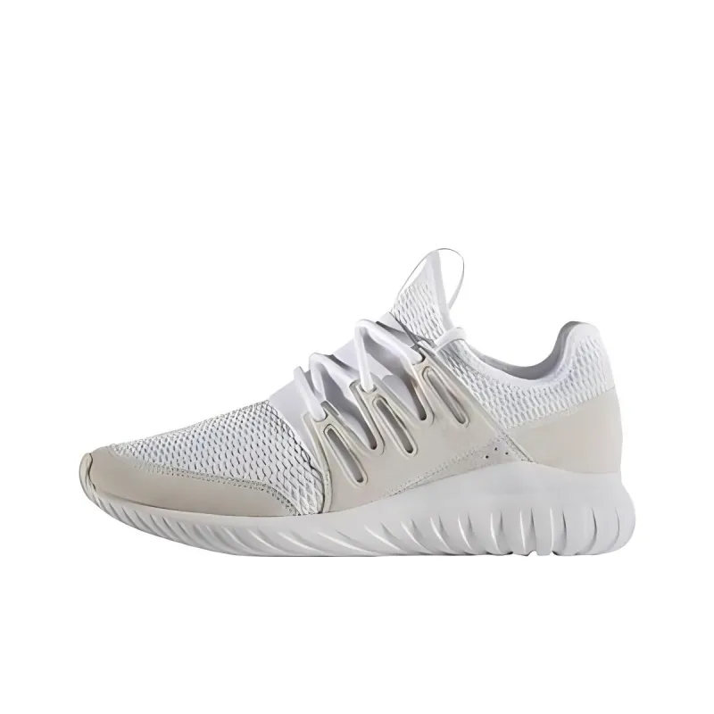 Adidas Tubular Radial Cushioning Wear Resistant Low Top Running Shoes Unisex White-0
