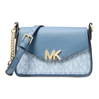 MICHAEL KORS Sylvia Canvas Shoulder Bag Crossbody Bag Small Size Women's Sky Blue