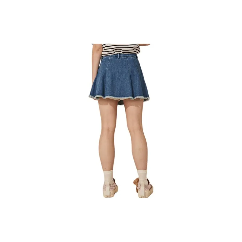 TSMLXLT Denim Short Skirts Women's Light Denim Blue-1