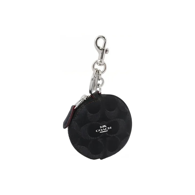 COACH Denim With Smooth Leather Coin Purse Mini Unisex Black-2