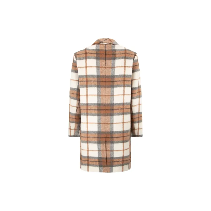 EVISU Coats Women's Coffee Plaid-1