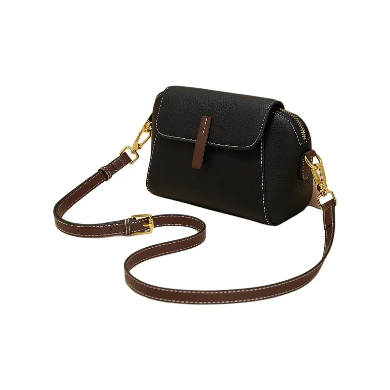 Marino Orlandi Top Grain Cow Leather Lightweight Shoulder Bag Crossbody Bag Regular Women's Gray/Black-7