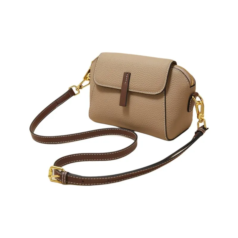 Marino Orlandi Top Grain Cow Leather Lightweight Shoulder Bag Crossbody Bag Regular Women's Gray/Black-1