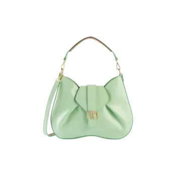 Alviero Martini Cow Leather Patchwork PU Portable Crossbody Bag Shoulder Bag Small Size Women's Sage Green