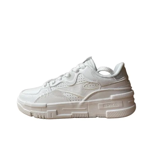 Erke Skateboard Shoes Women's Low-Top Alke White/Pencil Gray