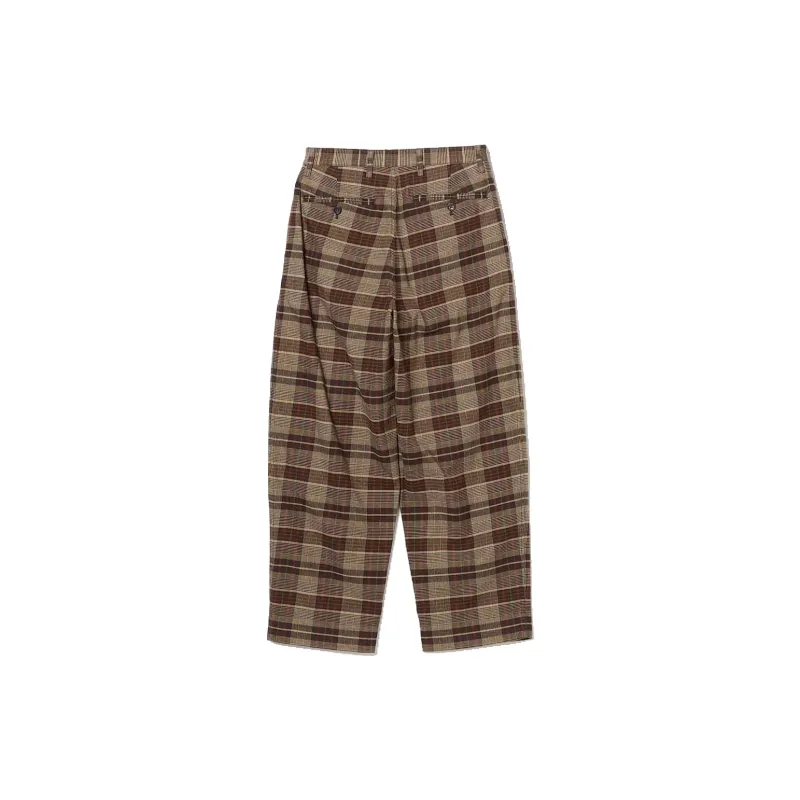 Beams BOY Casual Pants Women's Brown Plaid-1