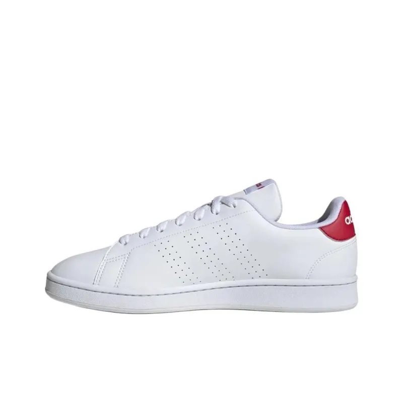 Adidas Sportswear Advantage Cushioning, Wear Resistant Low Top Skateboard Shoes Unisex White Red-1