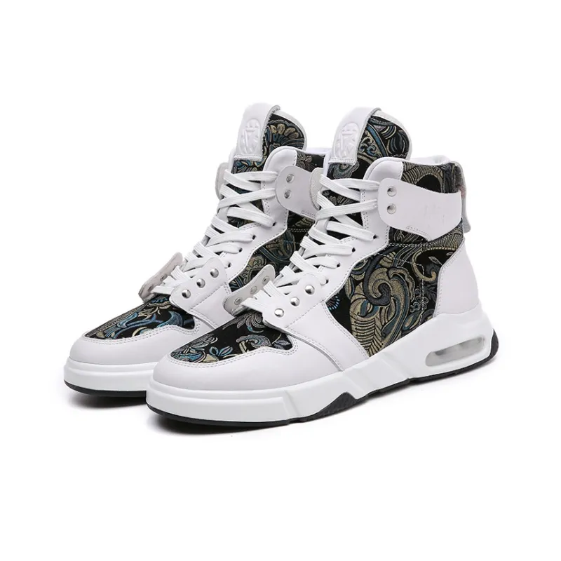 Babinda Casual Shoes Cushioning, Breathable, Height Increasing, Thermal Mid Top Casual Shoes Men's White-2