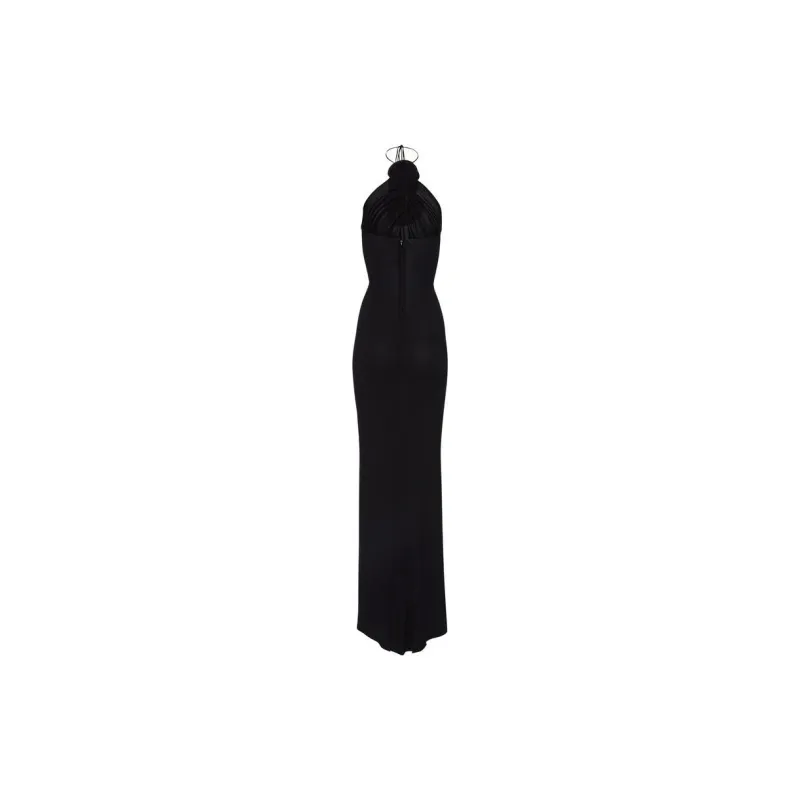 Magda Butrym Floral Appliqué Halterneck Sleeveless Maxi Dress-1