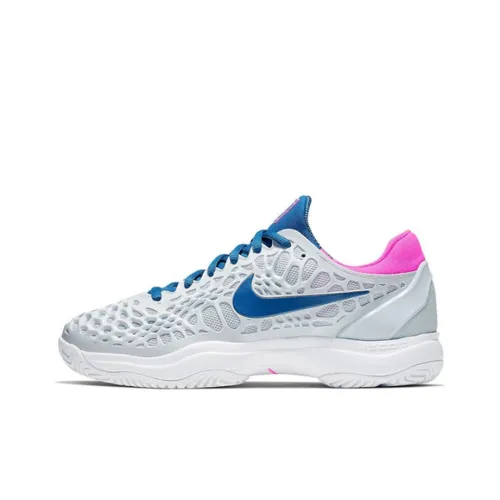 Nike Zoom Cage 3 Tennis Shoes Women's Low-Top Gray/Blue/Pink