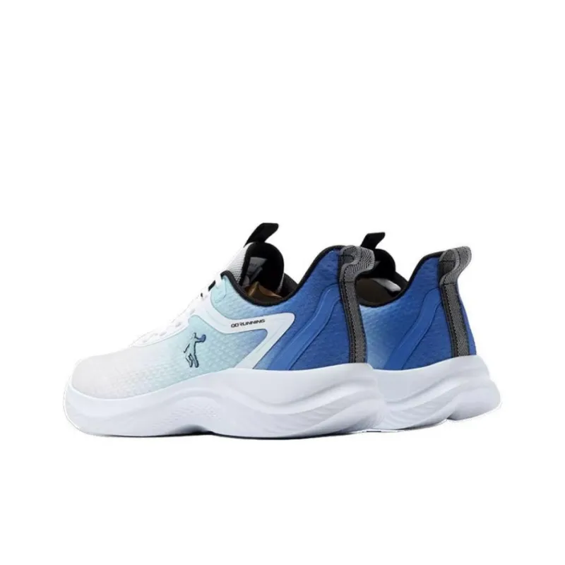 QIAODAN Cushioning And Breathable Low Top Sprint Running Shoes Men's White Blue-3