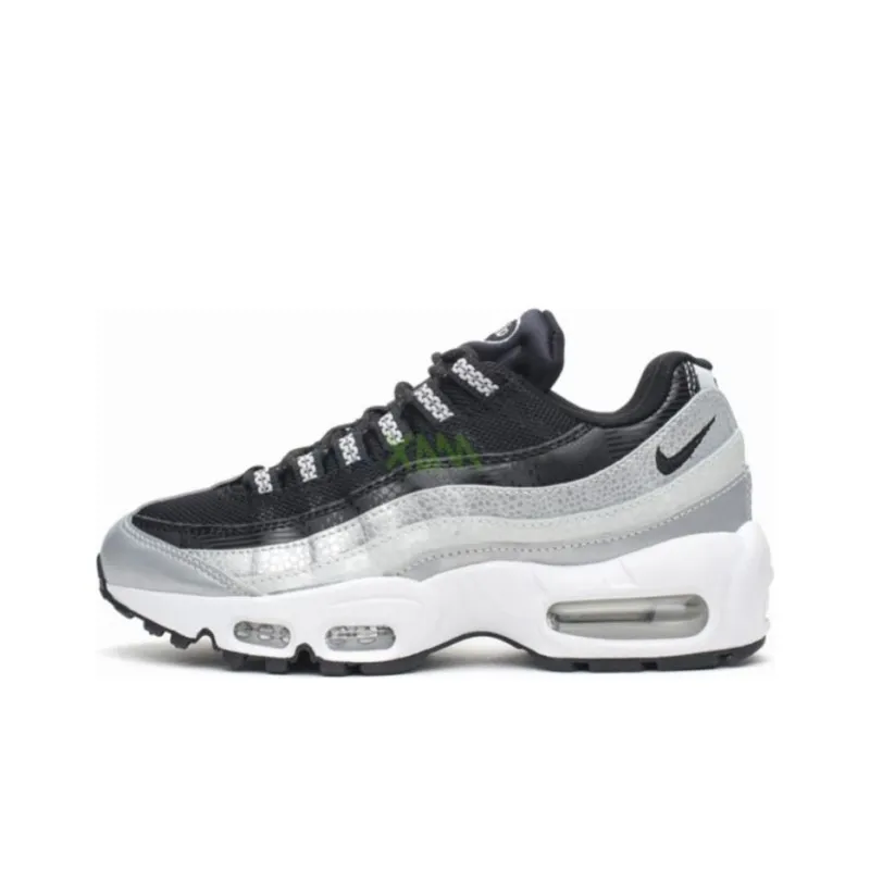 Nike Air Max 95 Cushioning, Wear Resistant Low Top Casual Shoes Women's Metal Platinum Silver-0