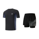 Black Silver Two-Piece Set (Swimsuit+Swimming Trunks)