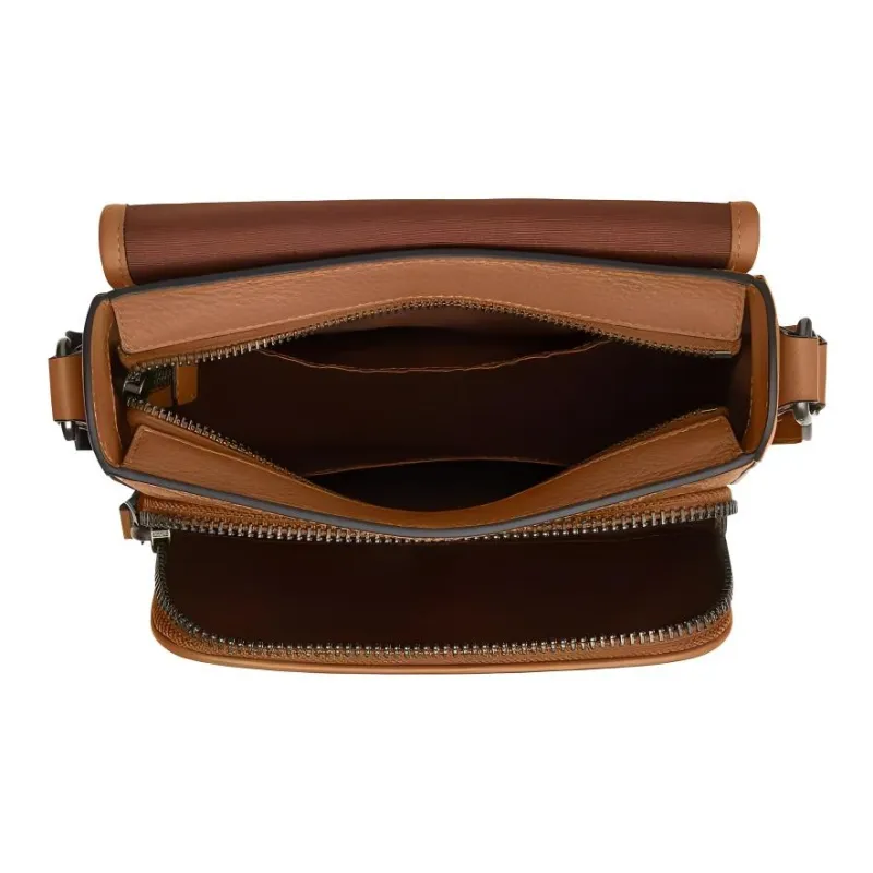 COACH Sullivan Artificial Leather With Cow Leather Shoulder Bag, Crossbody Bag Trumpets Men's Light Saddle Brown-3