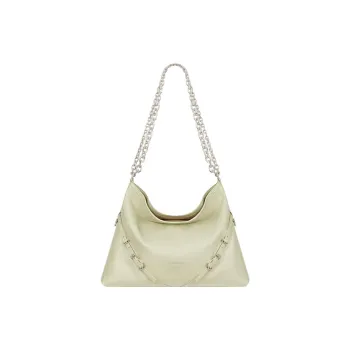 Givenchy Voyou Carved Lightly Scuffed Calfskin Handbag Shoulder Bag Medium Size Women's Almond Green