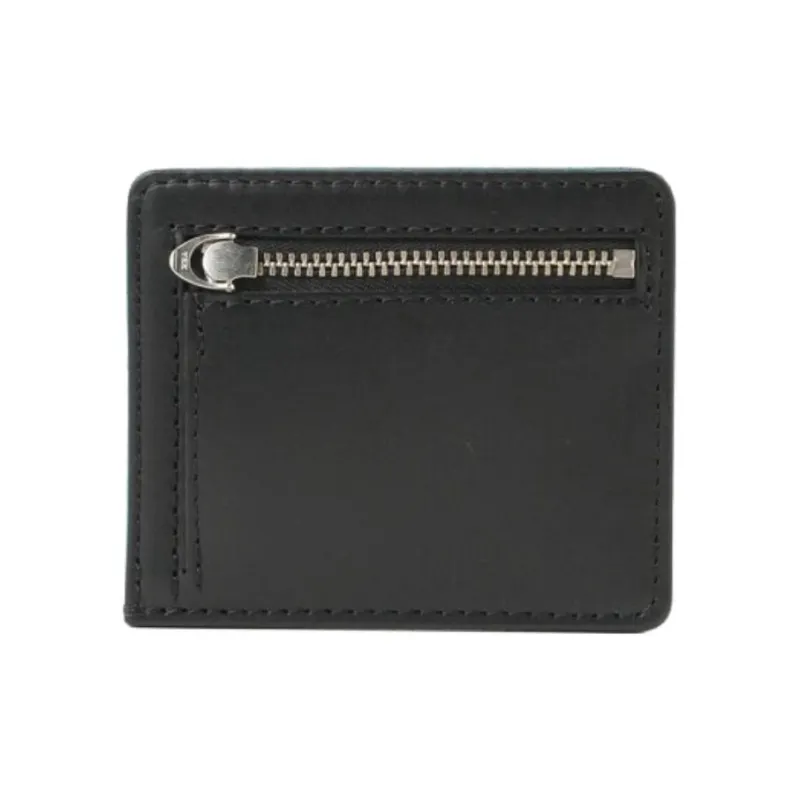 Beams Cow Leather Card Holder Unisex Black/Natural-1
