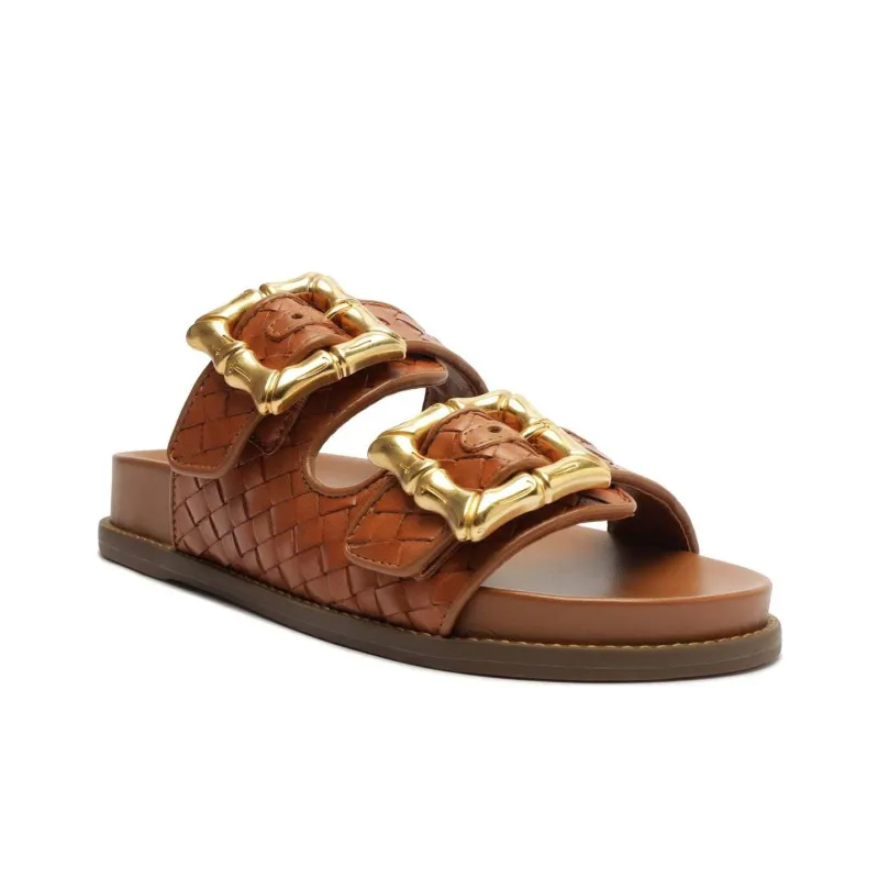 Schutz Slip Resistant Slide Slippers 5.3cm Women's Brown-2