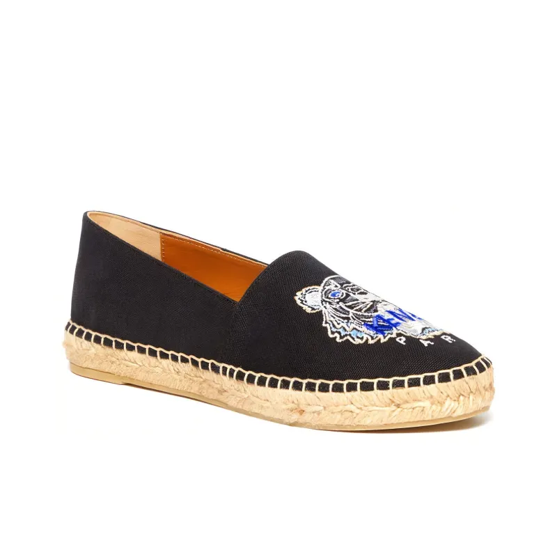 KENZO Tiger Espadrilles Casual Single Shoes Women's Black-3