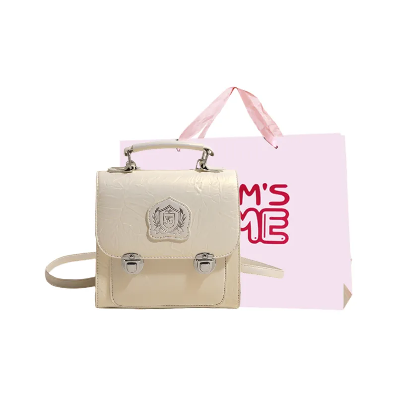 Worm's Home PU Backpack Women's White/Silver/Black/Pink-0